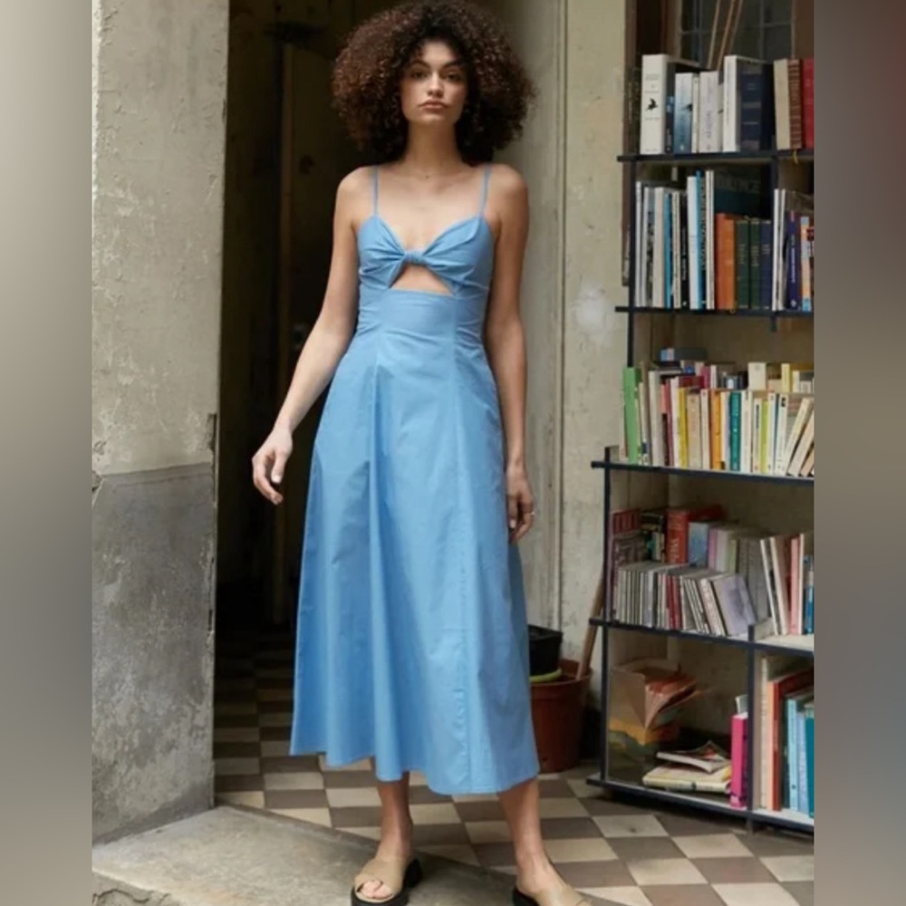 NWT Pixie Market Blue Cotton Poplin Dress